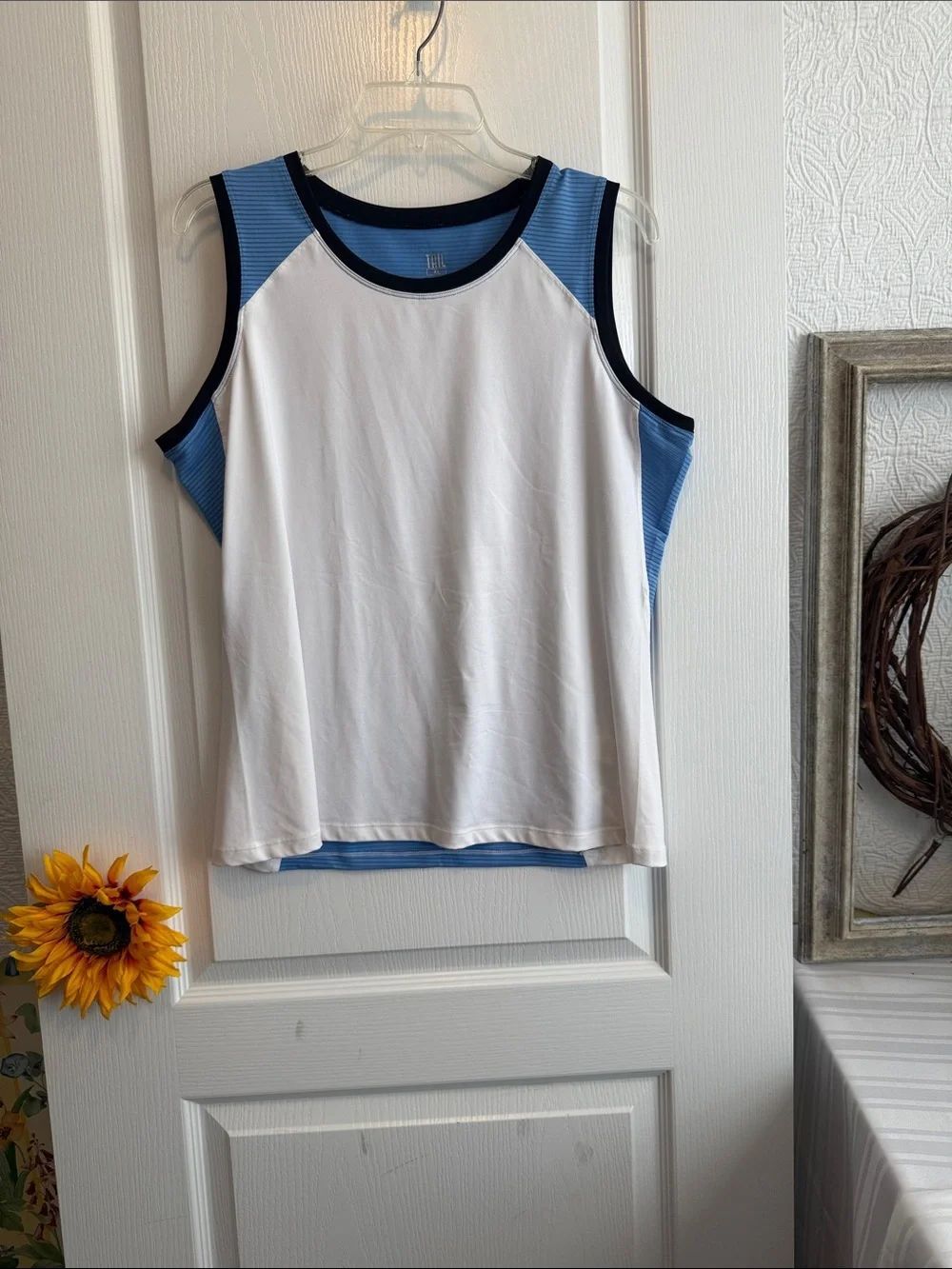Tail Womens Activewear Tennis Blue/White/Black Tank Top Size XL